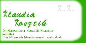 klaudia kosztik business card